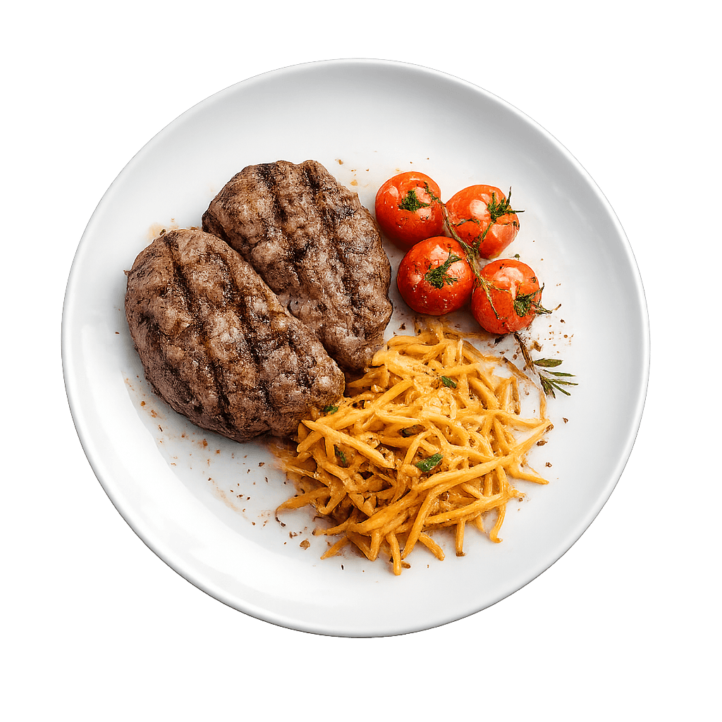 Lamb steak potato