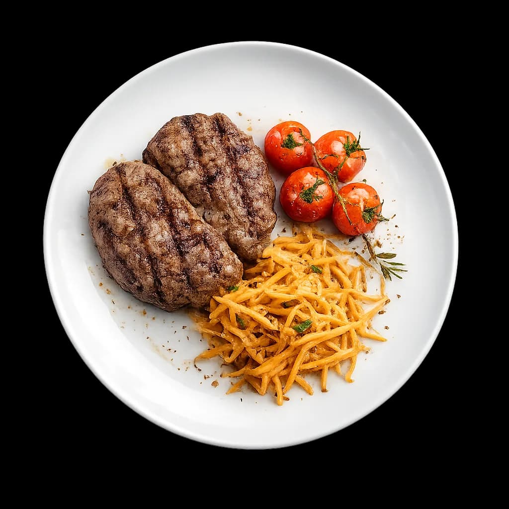 Lamb steak potato